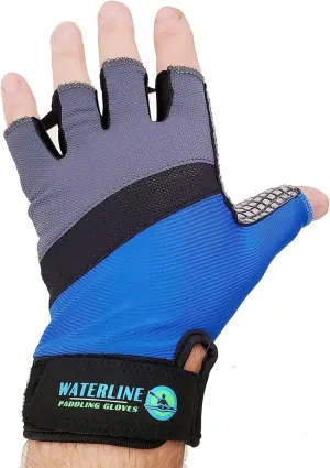 Waterline Half Finger Paddling Gloves for Kayaks, Canoes and SUP Paddle Boards (Small)