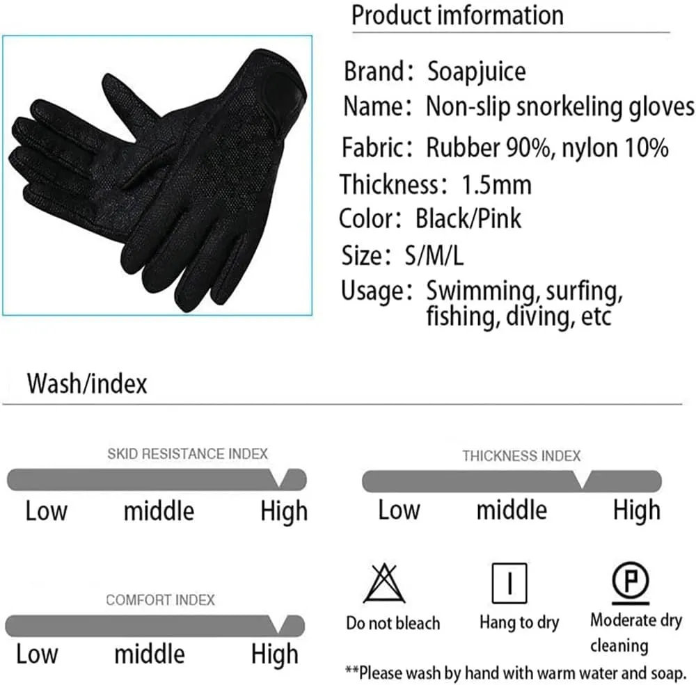 Wetsuit Gloves Neoprene Scuba Diving Gloves Surfing 1.5MM for Men Women,Thermal Anti Slip Flexible Dive Water Gloves for Spearfishing Swimming Rafting Kayaking Paddling