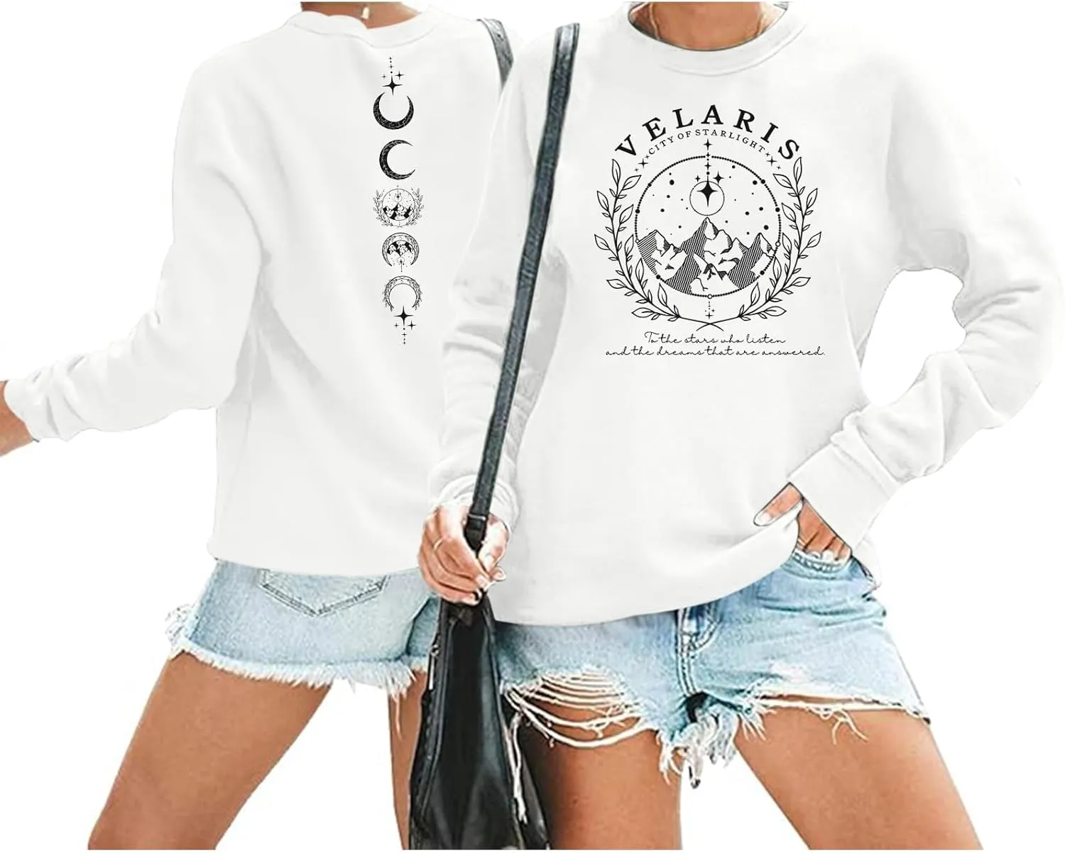 Womens City Of Starlight Night Court Sweatshirt Thorns and Roses Book Lover Gift Shirt Vintage Graphic Pullover Tops