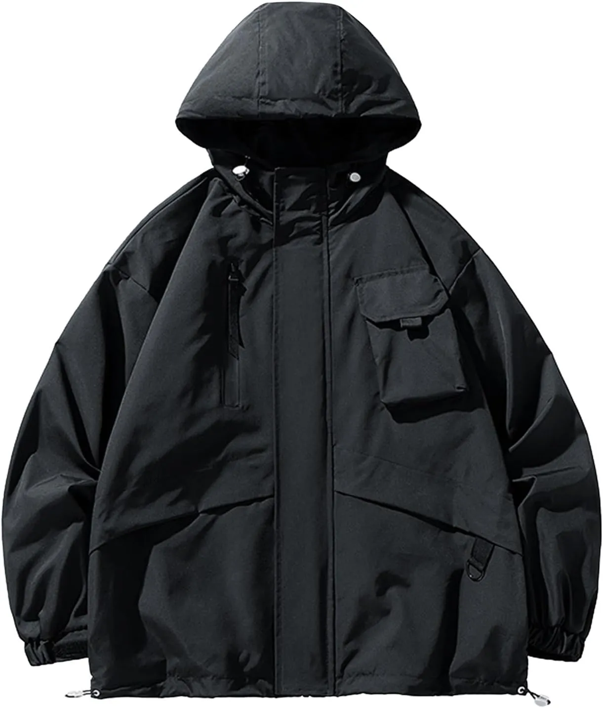 Ymosrh Men's Jacket Waterproof Rain Lightweight Hooded Shell for Travel Hiking Golf Raincoats with Hood, M-5XL